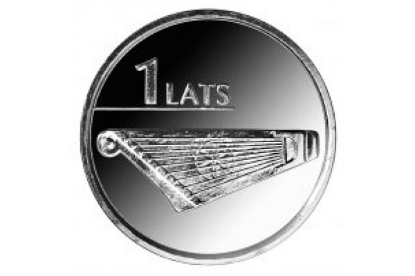 2013 Монета Латвия 1 лат ГУСЛИ