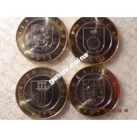 2012 Монета Литва 2 лита * 4 шт КУРОРТЫ ЛИТВЫ 4 МОНЕТЫ КОМПЛЕКТ НАБОР